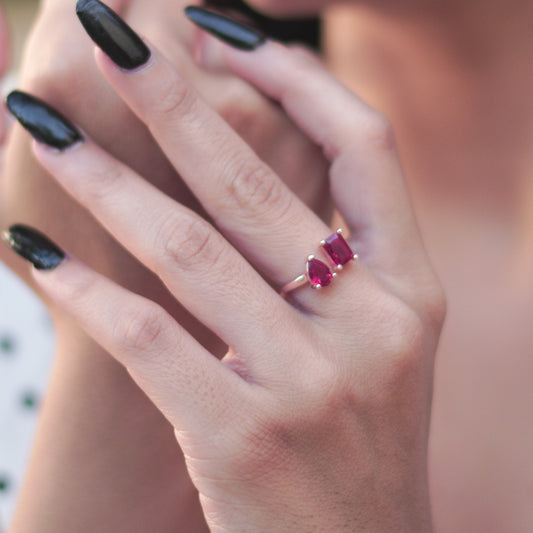 Blood Red Rose Gold Ring