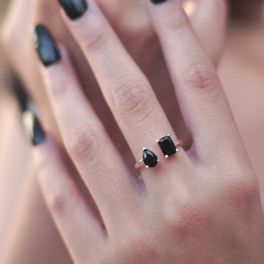 Mate Black Rose Gold Ring