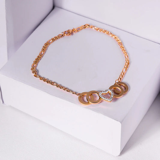 Elegant Chained Heart Bracelet