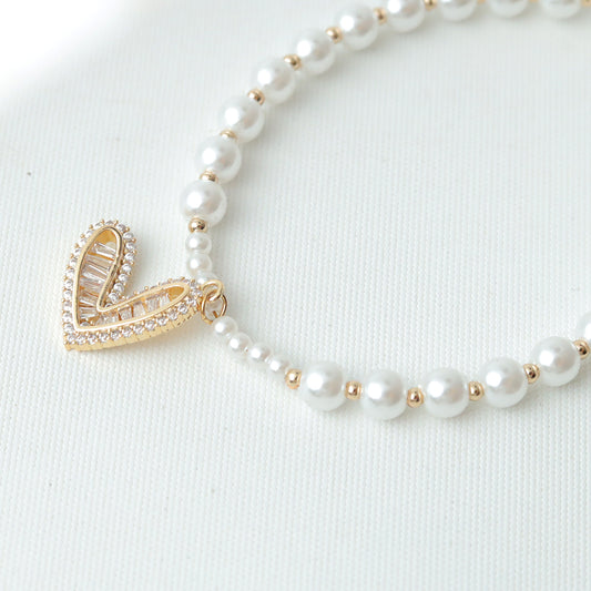 Pearly Heart Bracelet